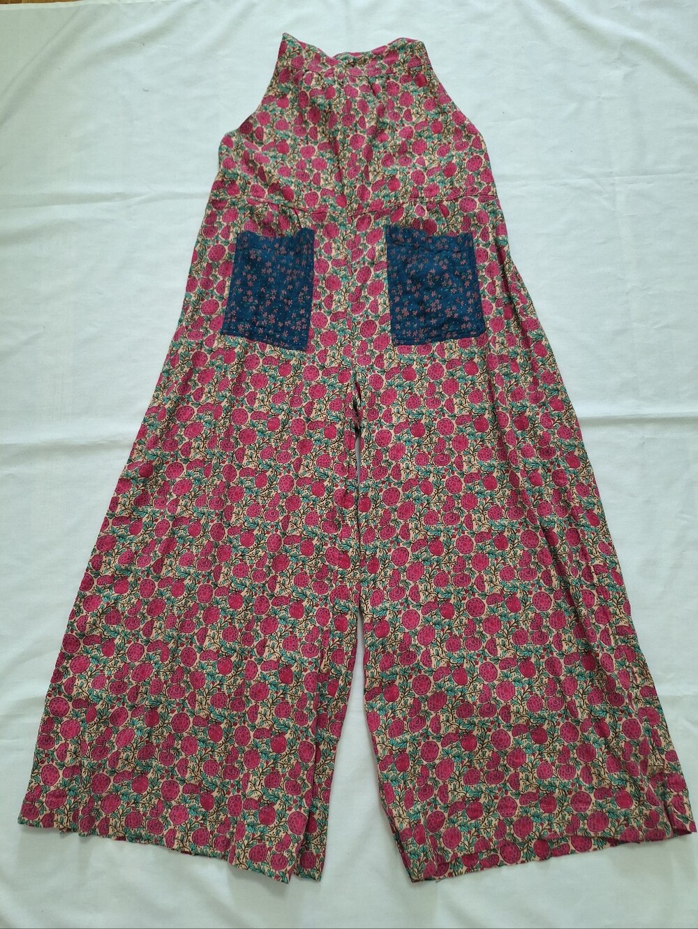 NWOT NATURAL LIFE Floral Wide Leg Jumpsuit in Pink and Navy - Picture 3 of 11